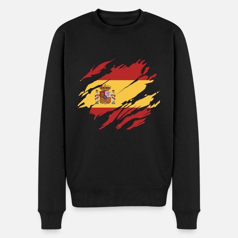 Spanien - Männer Premium Bio Pullover - Schwarz