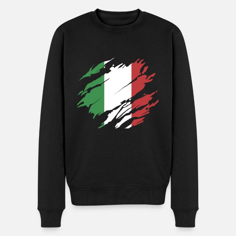 Italia flagge - Männer Premium Bio Pullover - Schwarz