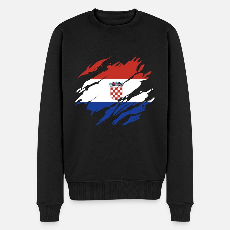 Kroatien Flagge - Männer Premium Bio Pullover - Schwarz