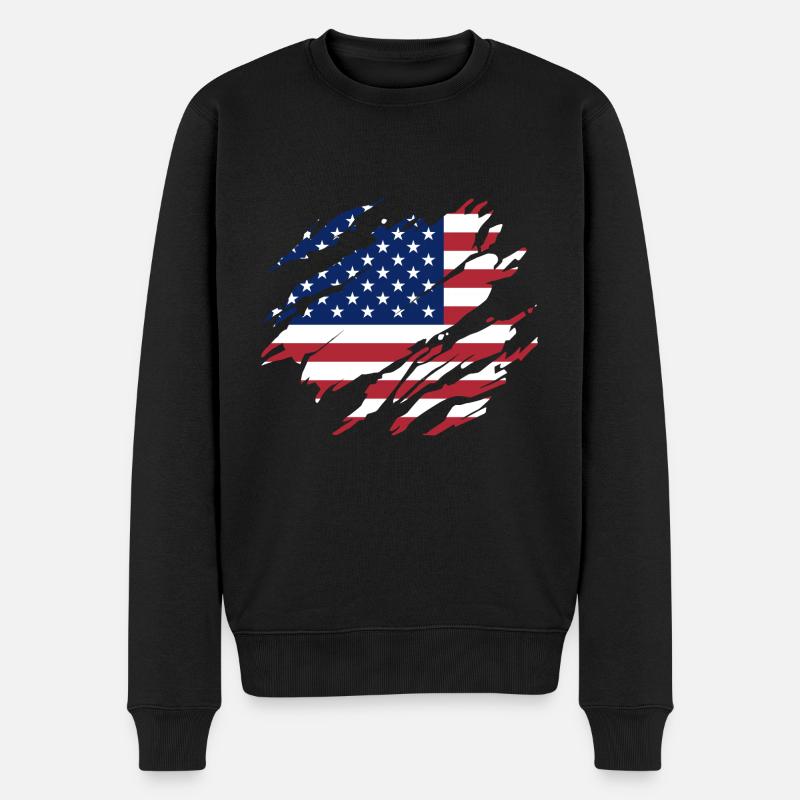 Amerika - Männer Premium Bio Pullover - Schwarz