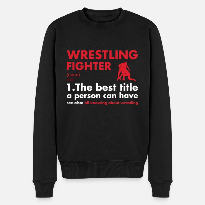 Sport Fighter Definition Wrestling - Männer Premium Bio Pullover - Schwarz