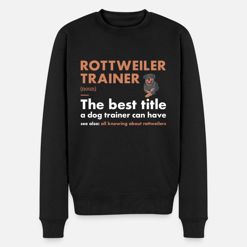 Rottweiler Trainer Definiton - Männer Premium Bio Pullover - Schwarz
