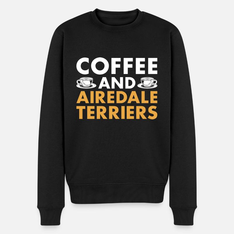 Café Et Airedale Terrier - Pull Premium bio Homme - noir
