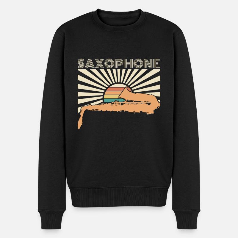 Saxophon Spruch - Männer Premium Bio Pullover - Schwarz