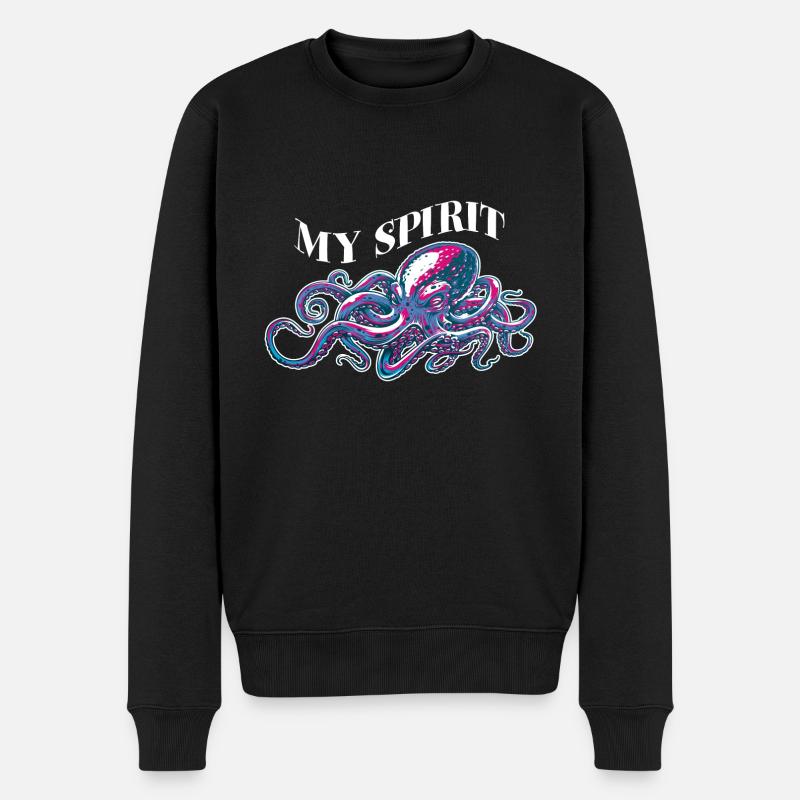 Oktopus Kalmar Oktopoden aus der Tiefsee - Männer Premium Bio Pullover - Schwarz