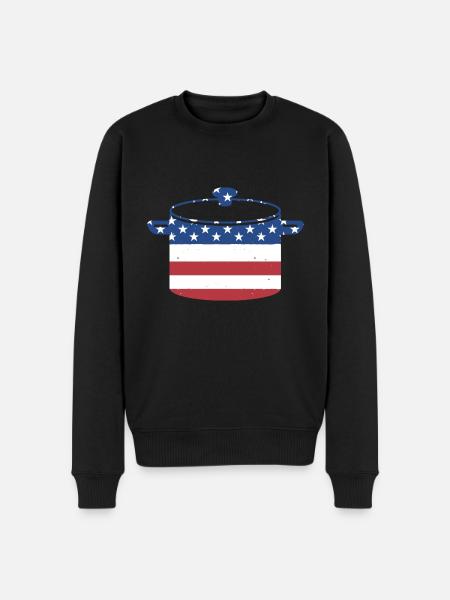 Cook Us Flag Cooking - Men's Premium Organic Jumper - black