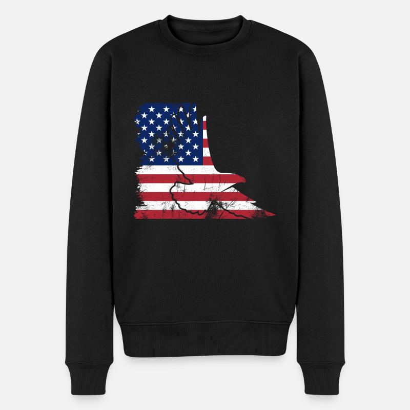 Flag USA Eagle - Pull Premium bio Homme - noir