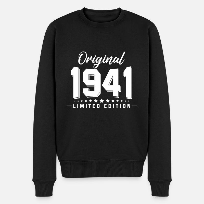 81 Geburtstag Jahrgang 1941 - Männer Premium Bio Pullover - Schwarz