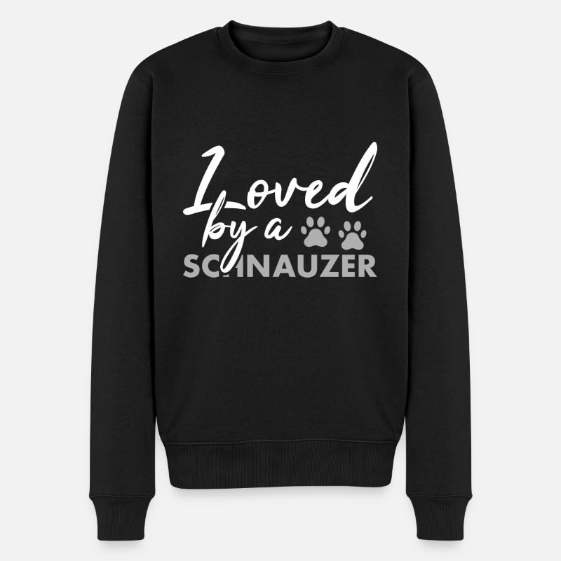 Loved By A Schnauzer - Männer Premium Bio Pullover - Schwarz