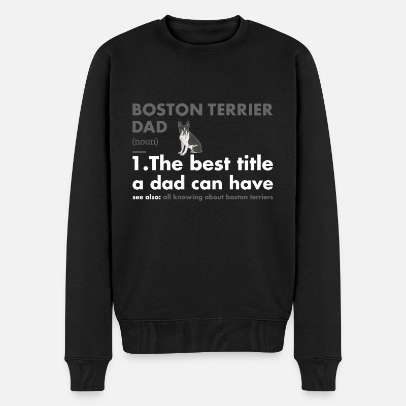 Boston Terrier Dad Definition - Männer Premium Bio Pullover - Schwarz