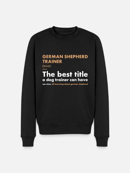 German Shepherd Trainer Definiton - Men's Premium Organic Jumper - black