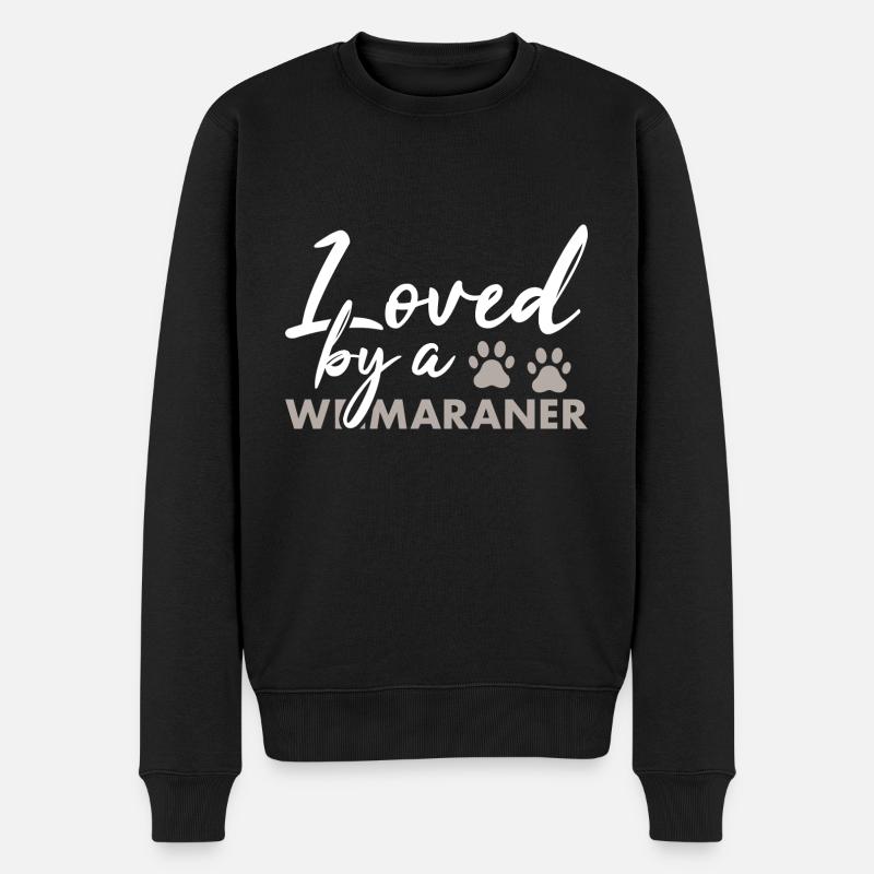 Loved By A Weimaraner - Männer Premium Bio Pullover - Schwarz