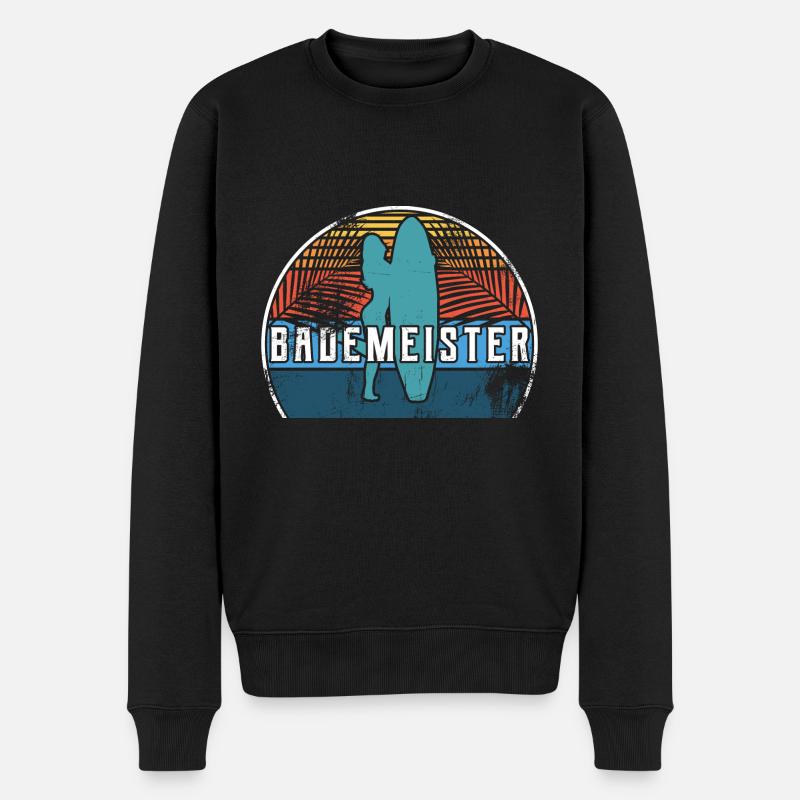 bademeister sommer - Männer Premium Bio Pullover - Schwarz