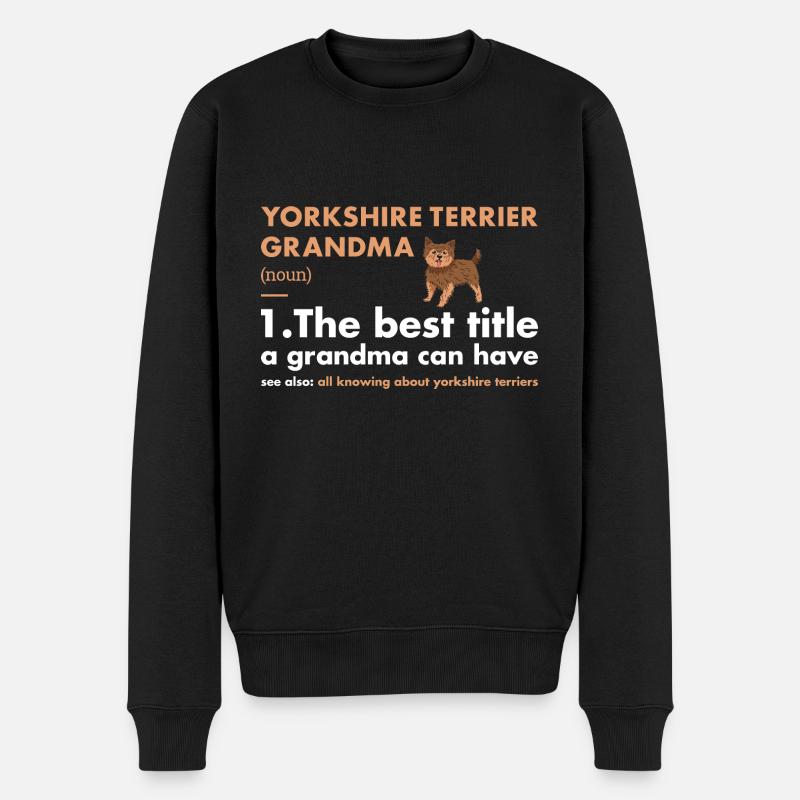 Yorkshire Terrier Grand-mère Définition - Pull Premium bio Homme - noir