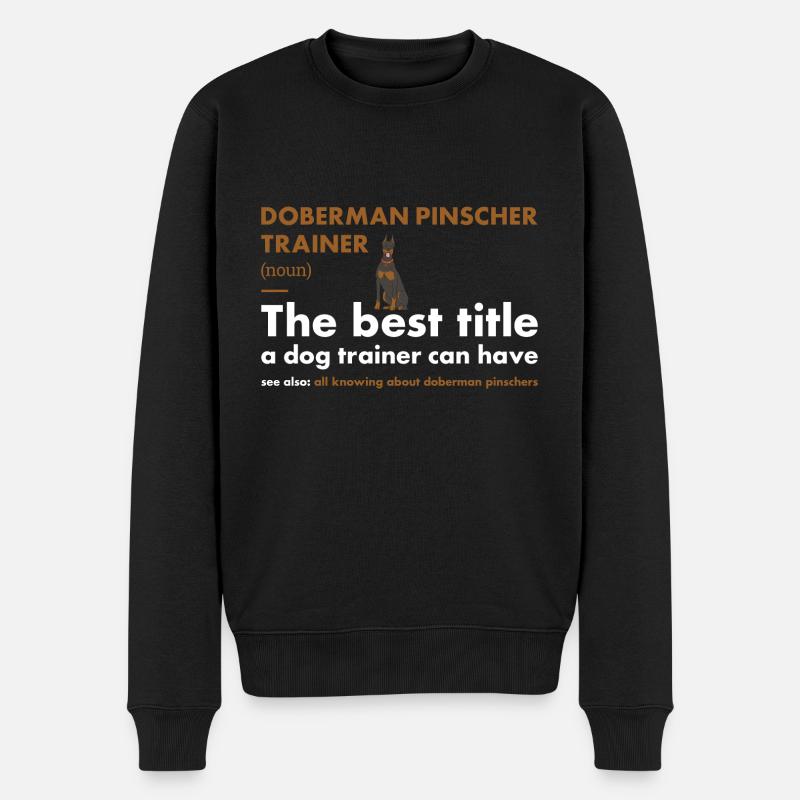 Doberman Pinscher Trainer Definiton - Männer Premium Bio Pullover - Schwarz