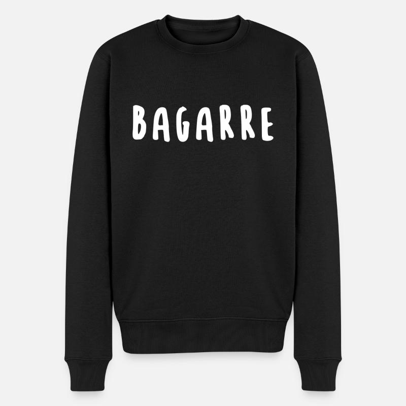 BAGARRE CITATION NOIR - Pull Premium bio Homme - noir