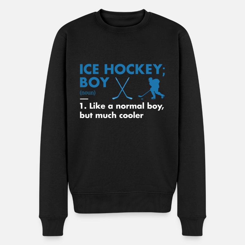 Sport Boy Definition Ice Hockey - Männer Premium Bio Pullover - Schwarz