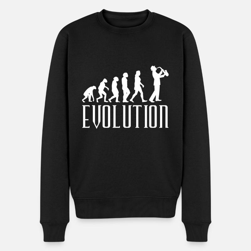 Evolution Saxophone - Men's Premium Organic Jumper - black