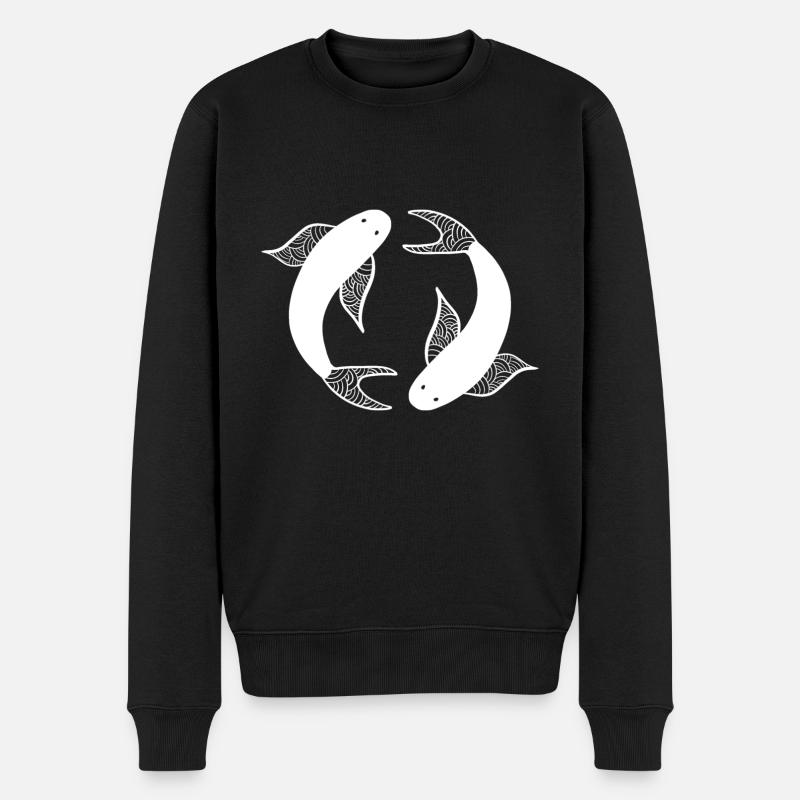 poisson Signe astrologique - Pull Premium bio Homme - noir
