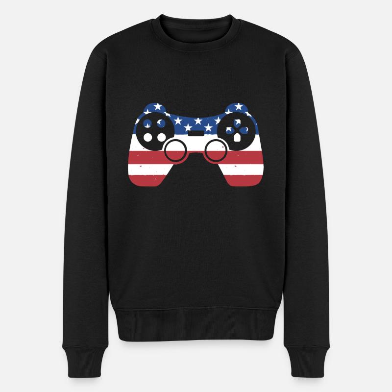 Gamer Us Flag Gaming - Pull Premium bio Homme - noir