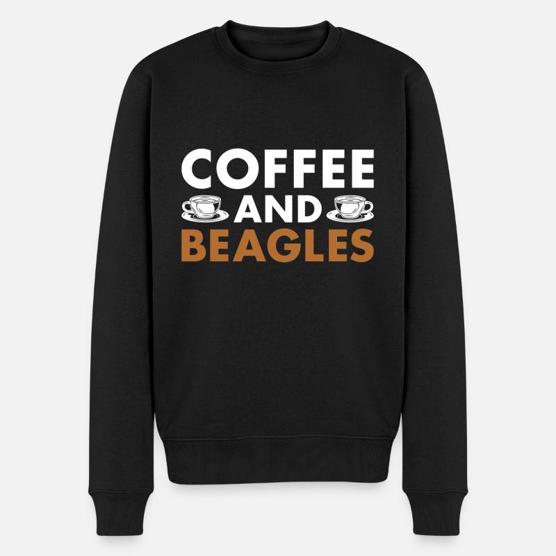 Coffee And Beagle - Men's Premium Organic Jumper - black