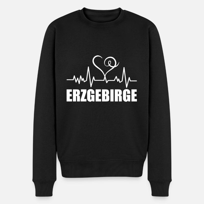 Heartbeat Erzgebirge - Männer Premium Bio Pullover - Schwarz