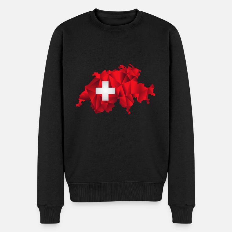Schweiz Karte Geschenk für Schweizer - Männer Premium Bio Pullover - Schwarz