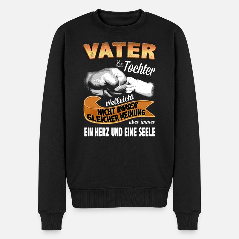 VATER & TOCHTER - Männer Premium Bio Pullover - Schwarz