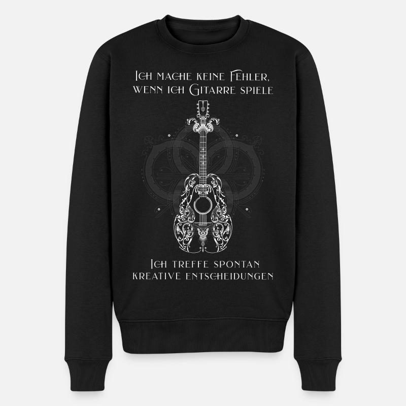 Gitarre Gitarrist Ich mache keine Fehler - Männer Premium Bio Pullover - Schwarz