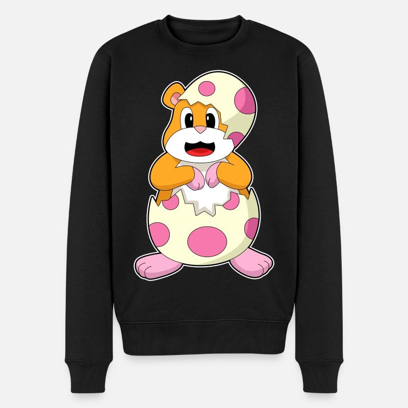 Hamster Eierschale Ei - Männer Premium Bio Pullover - Schwarz