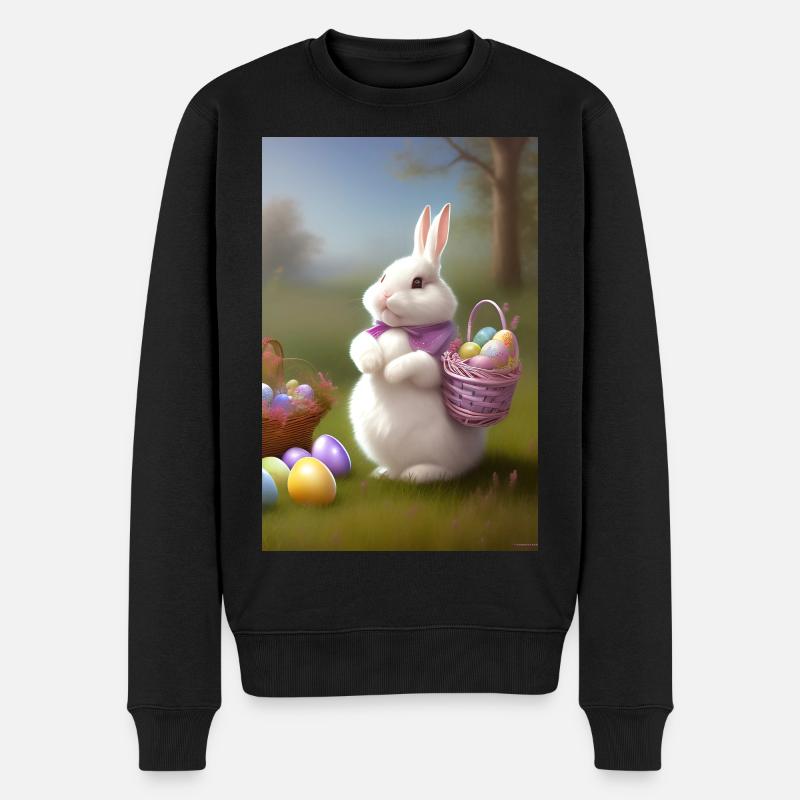 Easter Bunny with Easter Eggs - Men's Premium Organic Jumper - black