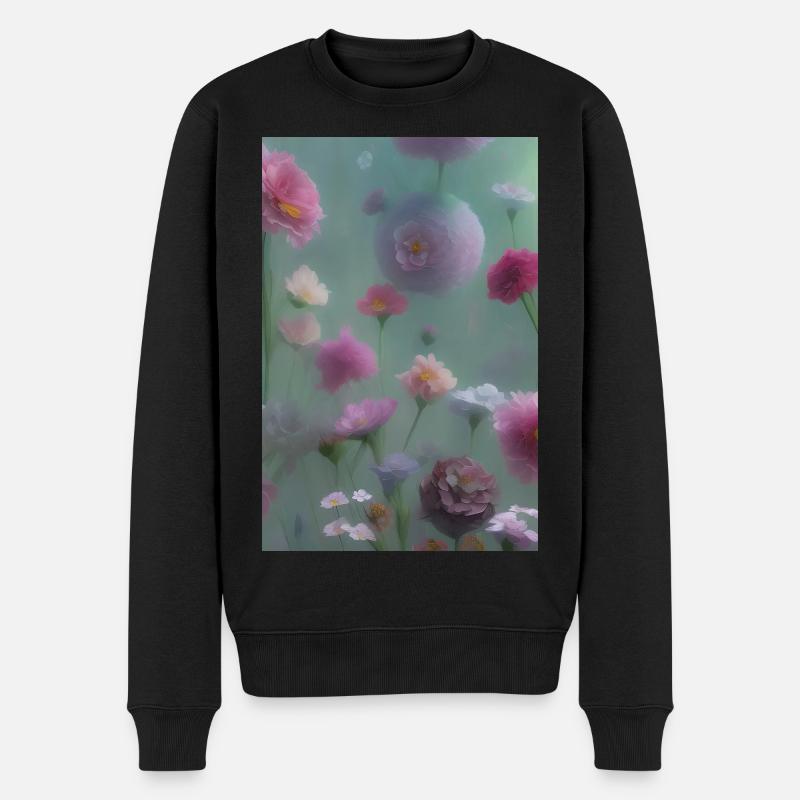Blumen Kunst - Männer Premium Bio Pullover - Schwarz