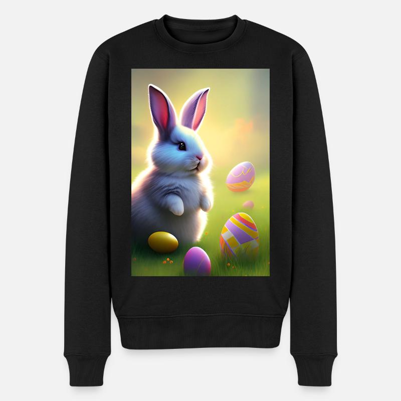 Easter Bunny with Easter Eggs - Men's Premium Organic Jumper - black