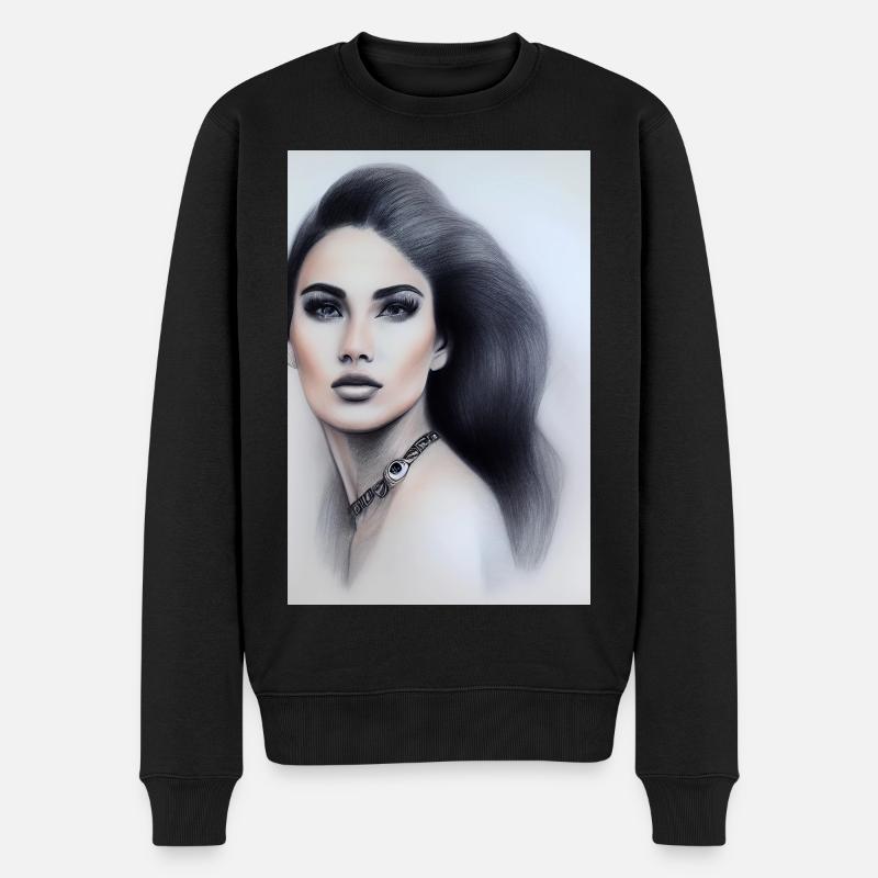 Femme avec des bijoux - Pull Premium bio Homme - noir