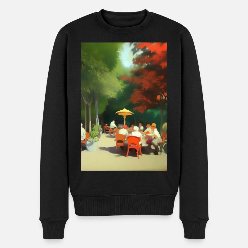 Café asiatique en plein air - Pull Premium bio Homme - noir