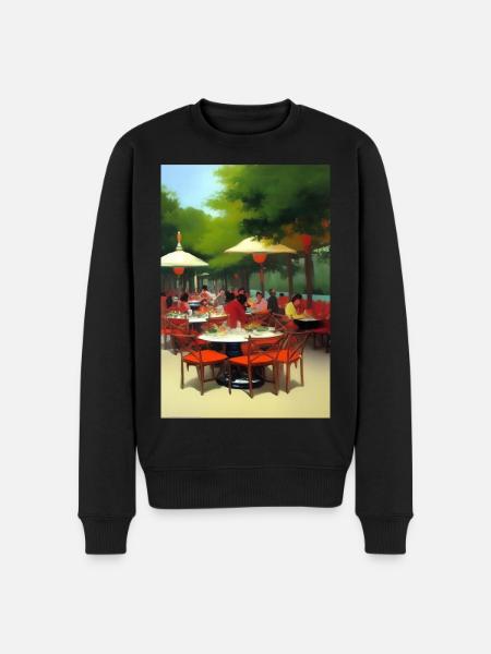 Outdoor Asian Cafe - Men's Premium Organic Jumper - black