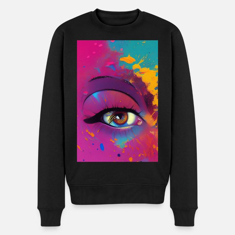 Abstrakte Kunst - Männer Premium Bio Pullover - Schwarz