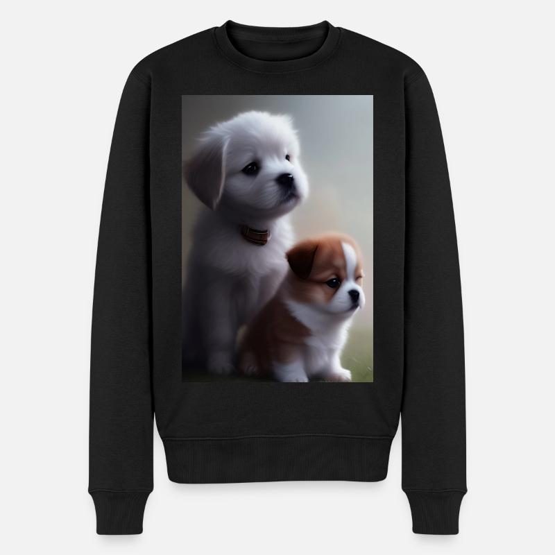 Baby Hund - Männer Premium Bio Pullover - Schwarz