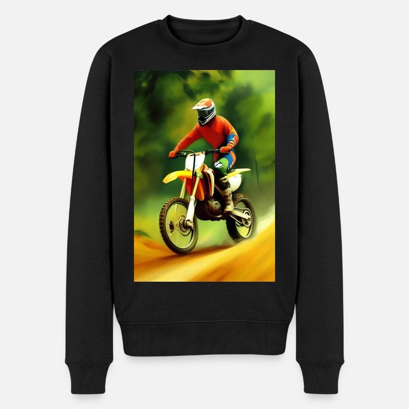 Équitation en motocross - Pull Premium bio Homme - noir