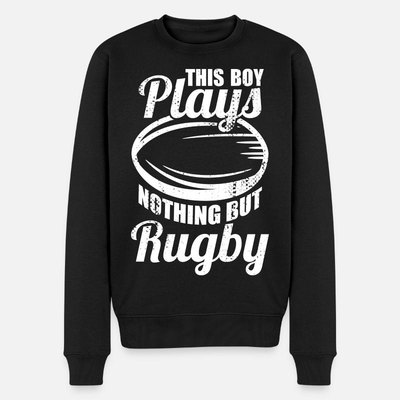 Rugby Boy - Men's Premium Organic Jumper - black