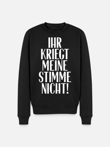 Meine Stimme - Männer Premium Bio Pullover - Schwarz