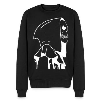 Death in profile - Men's Premium Organic Jumper - black - Front - Nico (187cm)
