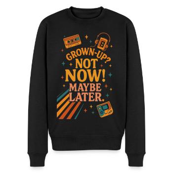 Zitat zum Meilenstein des Retro-Gaming-Wachstums - Männer Premium Bio Pullover - Schwarz - Vorne - Nico (187cm)