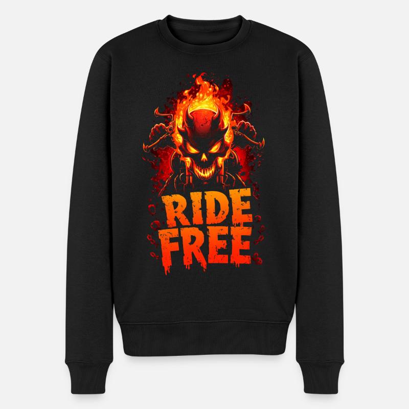Ride Free Hellbike - Männer Premium Bio Pullover - Schwarz