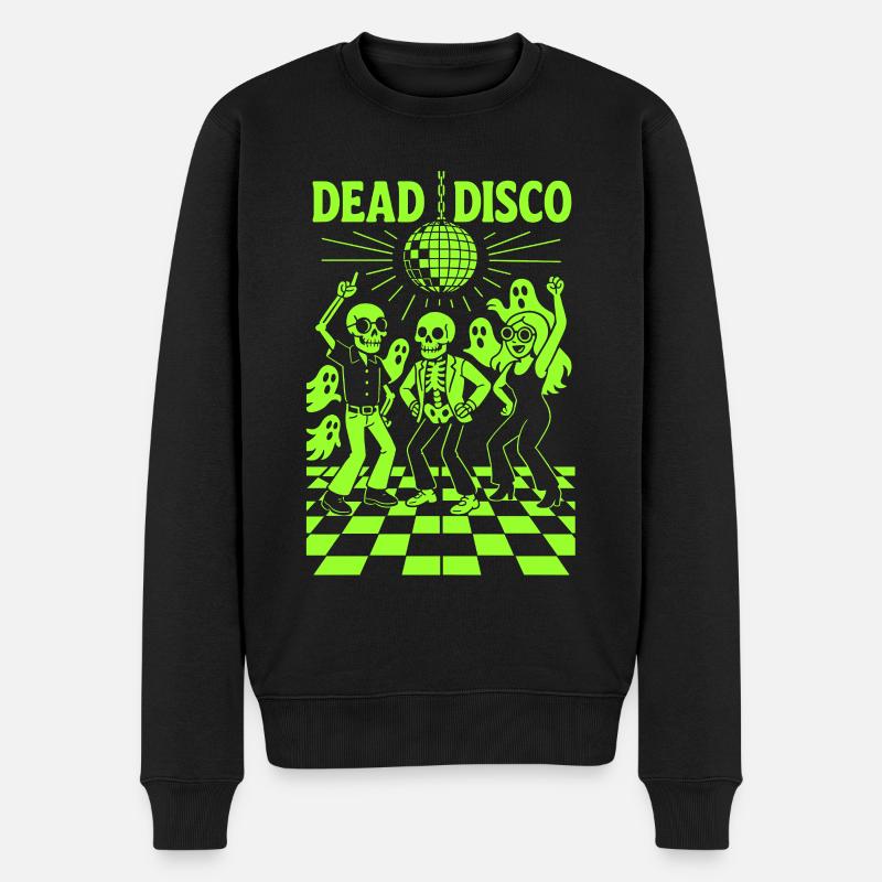 Tote Disco Skelette - Halloween Vibe - Männer Premium Bio Pullover - Schwarz