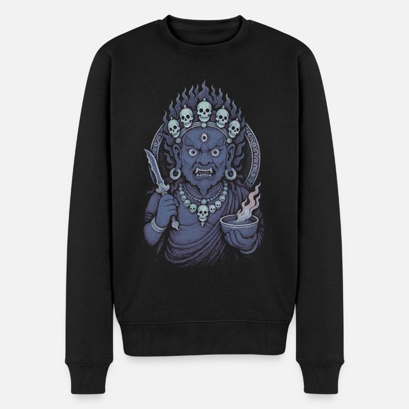 Sri Mahakala - Männer Premium Bio Pullover - Schwarz