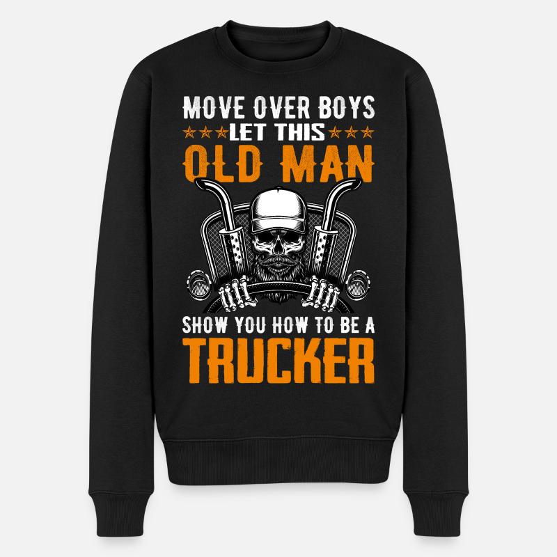 Lkw Fahrer - Männer Premium Bio Pullover - Schwarz