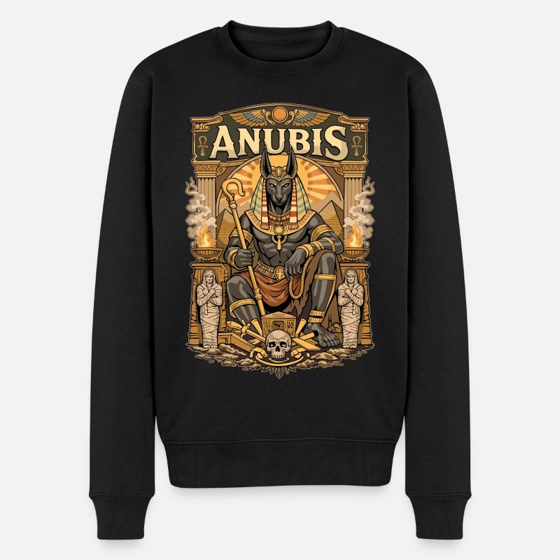 Thron von Anubis - Männer Premium Bio Pullover - Schwarz
