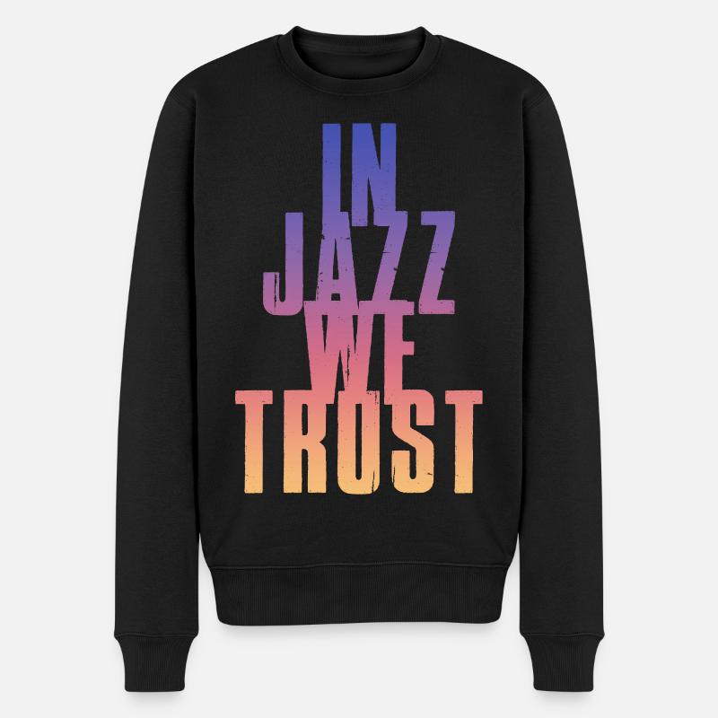 In Jazz we Trust - Männer Premium Bio Pullover - Schwarz