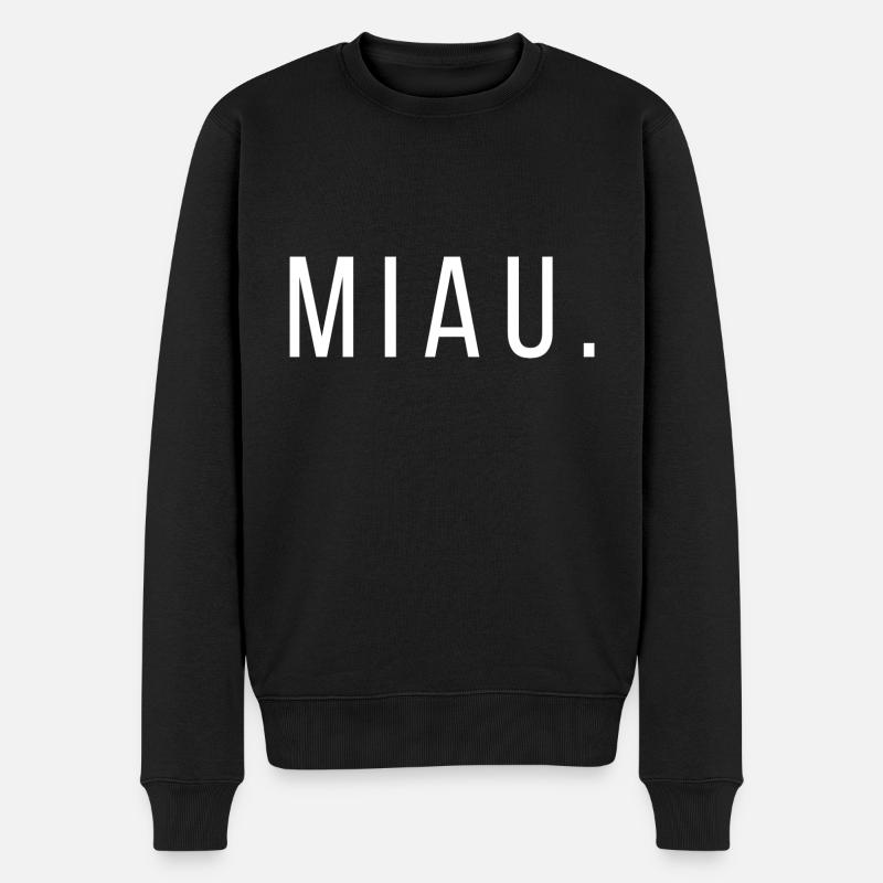 Quotes Miau LWBTFRQ - Männer Premium Bio Pullover - Schwarz